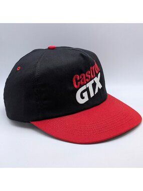 Castrol GTX Black Red Vintage Snapback Hat Cap Auto Car Motor Oil USA Made